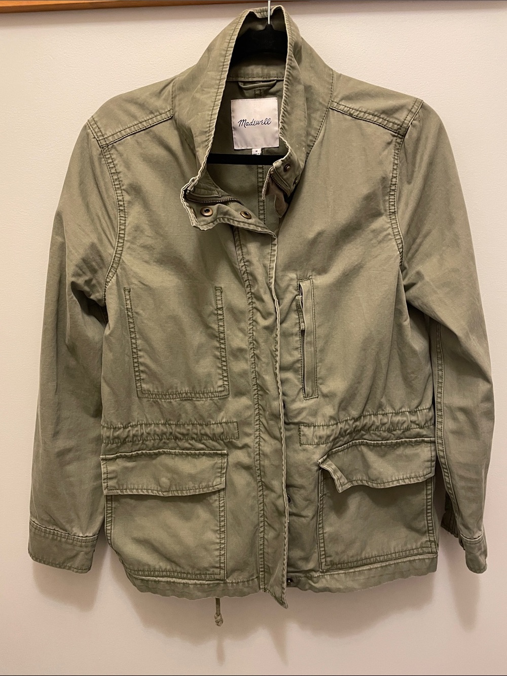 Madewell Green Utility Jacket with Drawstring Waist